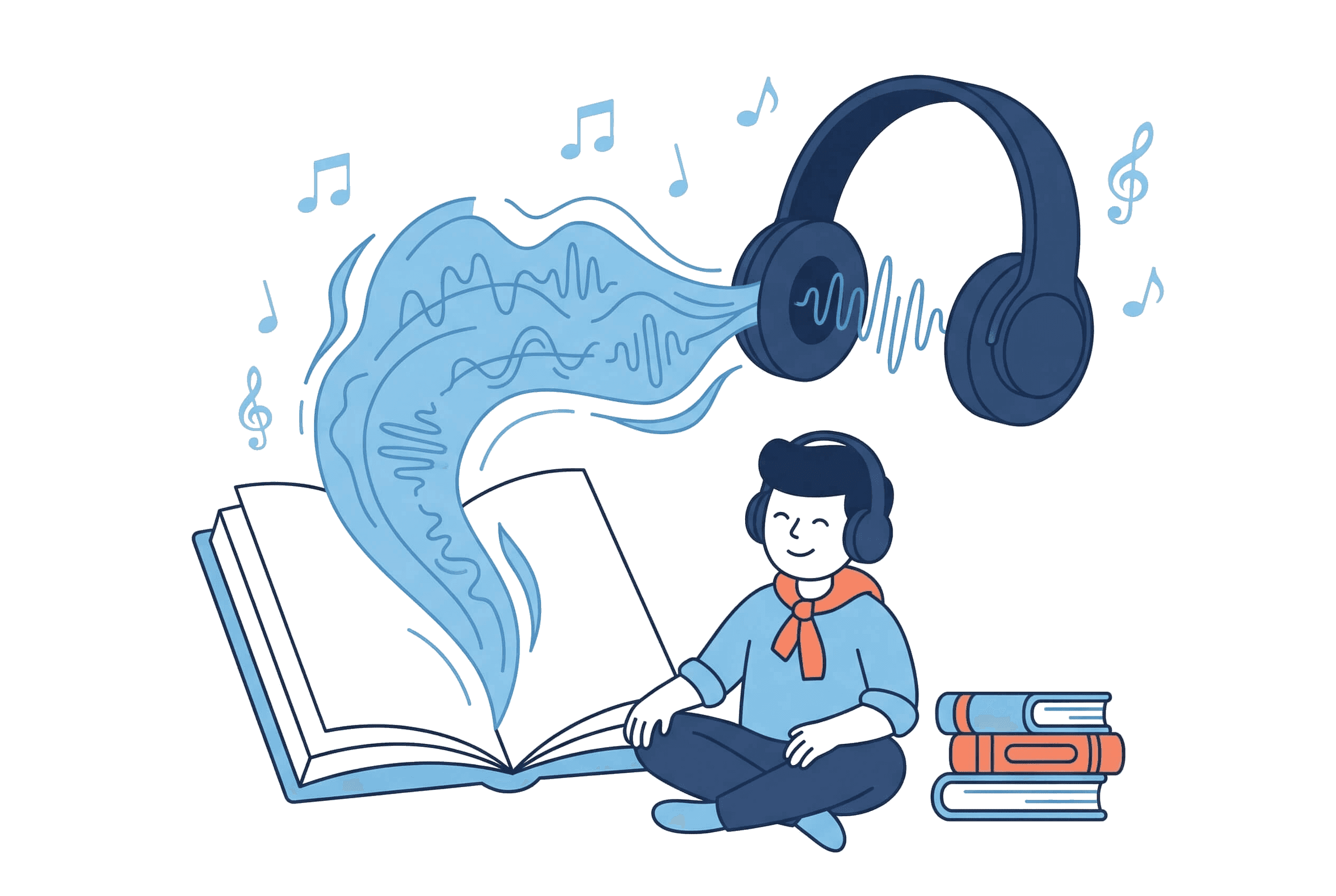 Personne écoutant un livre audio en multitâche — illustrant les avantages de l'écoute par rapport à la lecture